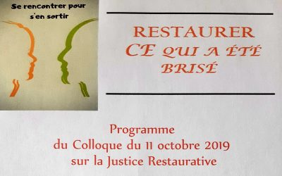 Nous parlerons de justice restaurative le 11 octobre à l’amphithéâtre Jean Moulin de la médiathèque Pierre Fanlac à Périgueux